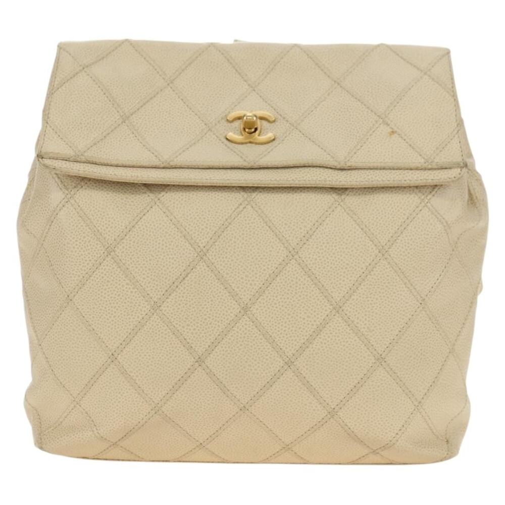 Chanel Bicolore Backpack Beige Caviar Leather